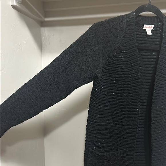 Cat & Jack Black Open Front Cardigan Sweater - Picture 4 of 5